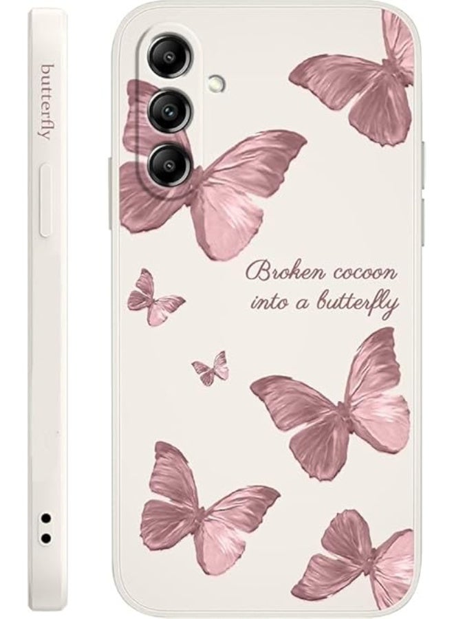 Fekra Red Butterfly Soft TPU Case For Samsung Galaxy A16 5G/4G Shockproof Silicone Cover (White, Samsung Galaxy A16  5G/4G) - Image 1